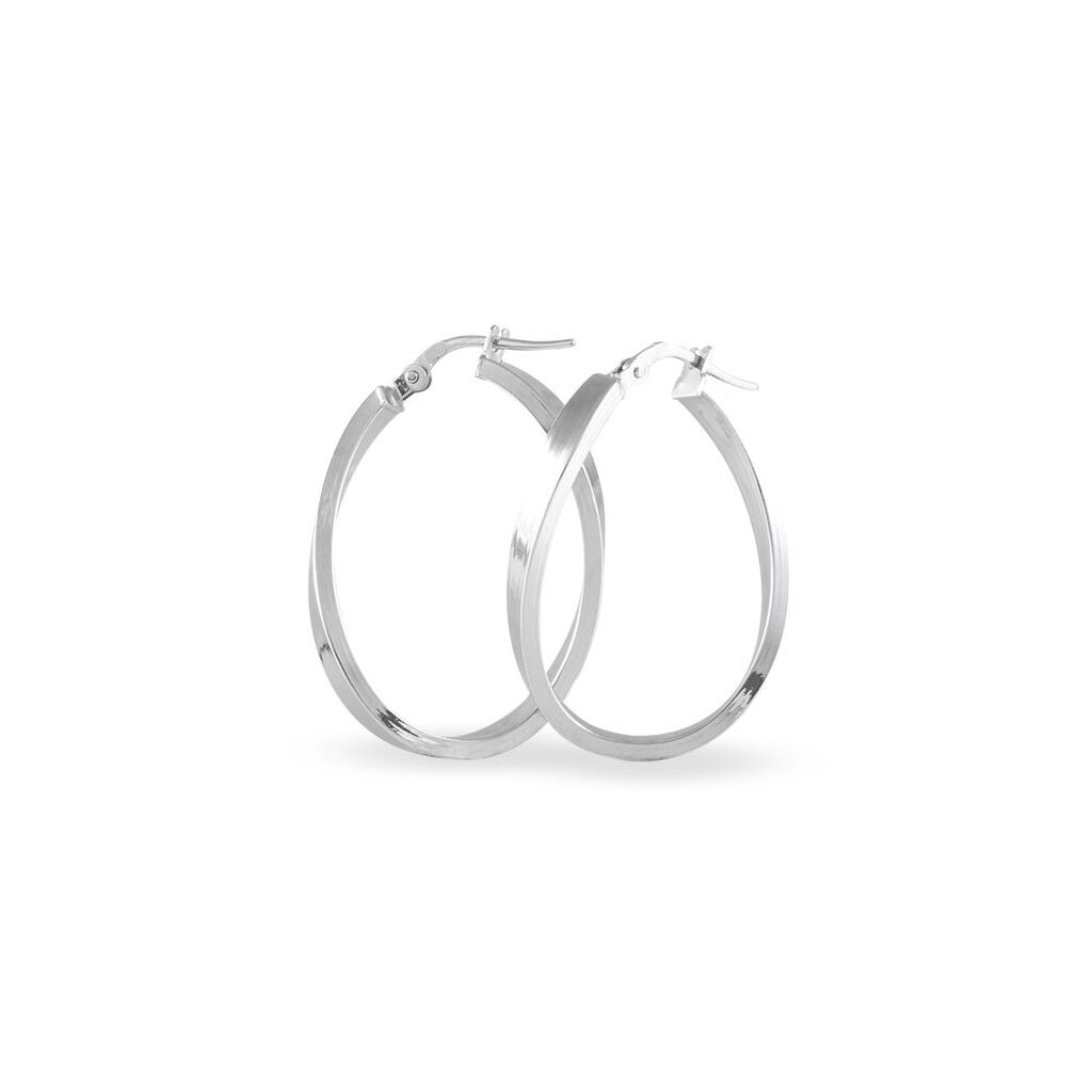Créoles Silla Or Blanc - Boucles d'oreilles créoles Femme | Histoire d’Or