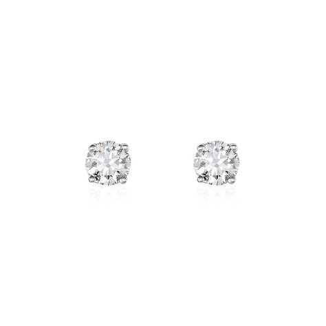 Boucles D'oreilles Puces Aphrodite Or Blanc Diamant - Clous d'oreilles Homme | Histoire d’Or