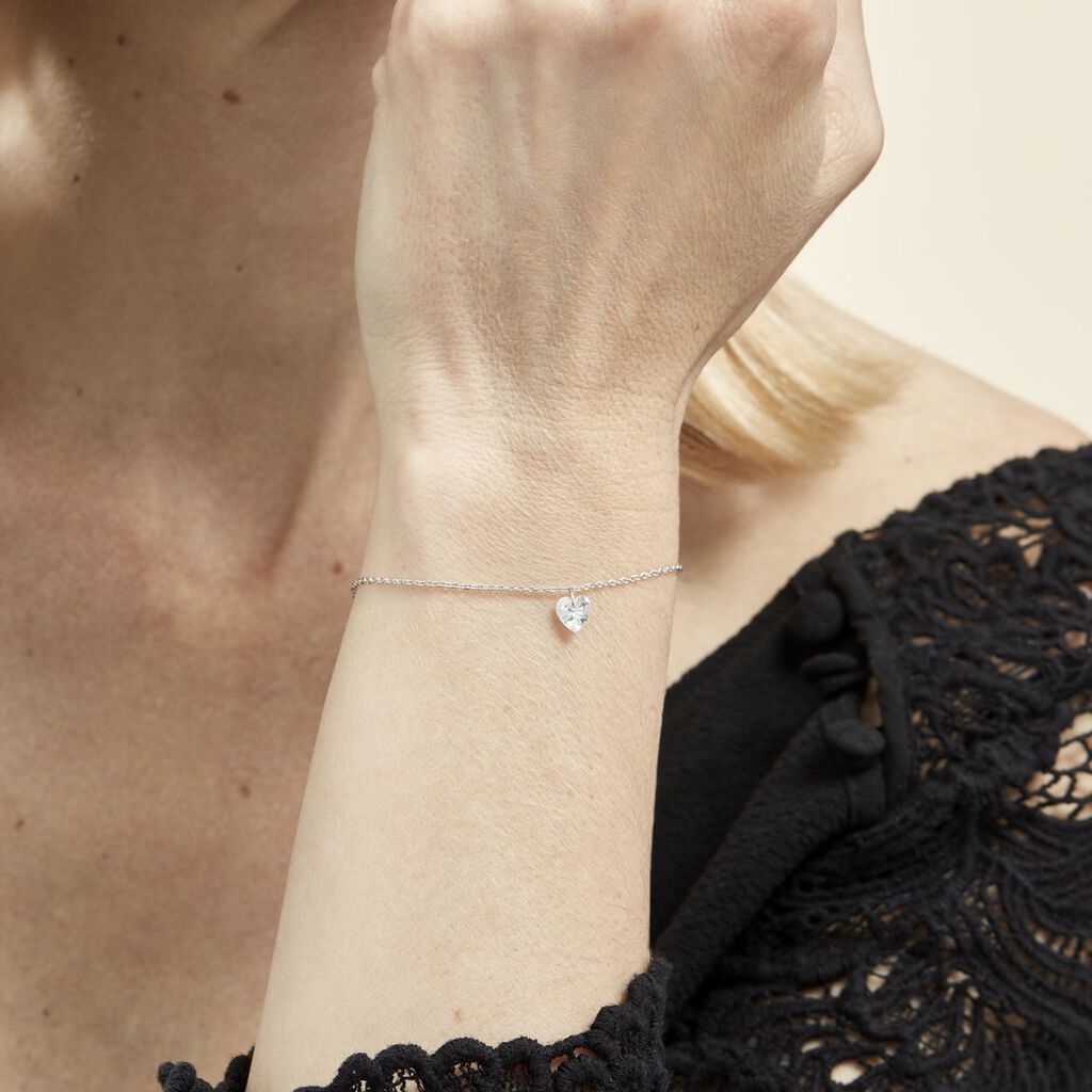Bracelet Argent Sopher Oxyde De Zirconium - Bracelets Coeur Femme | Histoire d’Or