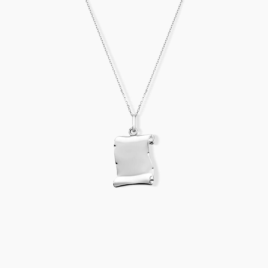 Pendentif Parchemin Argent Blanc - Pendentifs Homme | Histoire d’Or