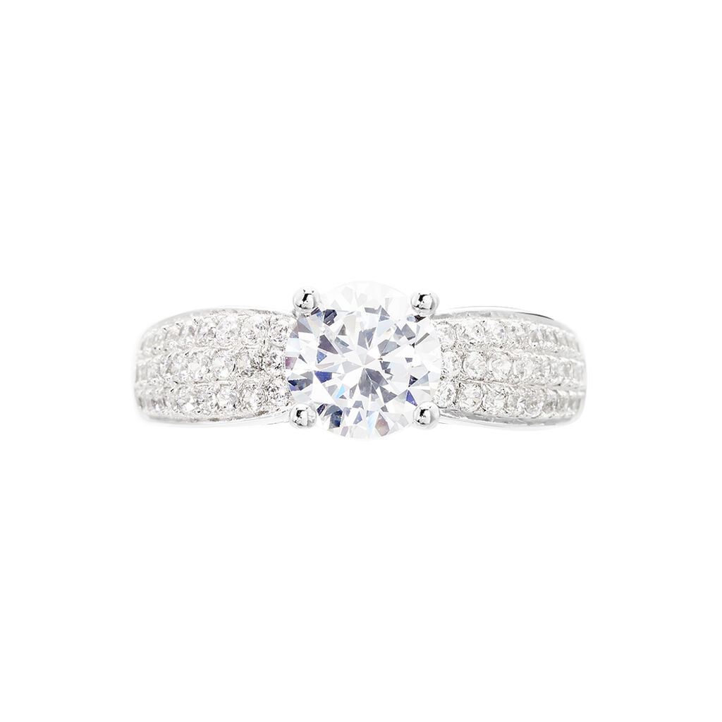 Bague Marilyn Argent Blanc Oxyde De Zirconium - Bagues solitaires Femme | Histoire d’Or