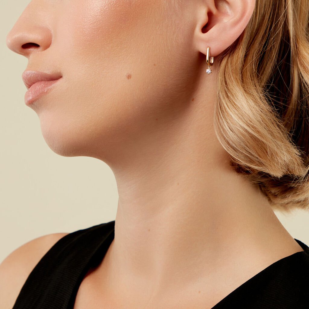 Créoles Haul Or Jaune Diamant Synthétique - Boucles d'oreilles créoles Femme | Histoire d’Or