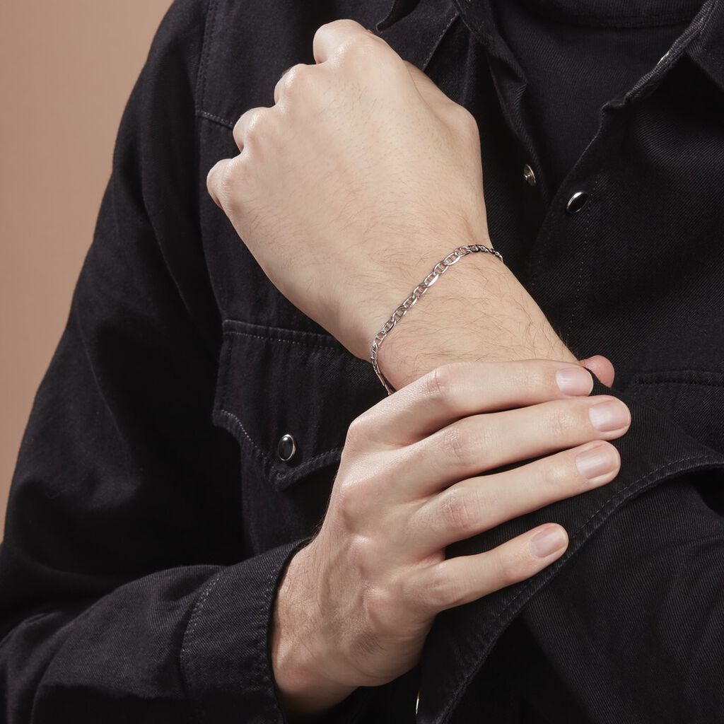 Bracelet Piato Argent Blanc - Bracelets chaîne Homme | Histoire d’Or