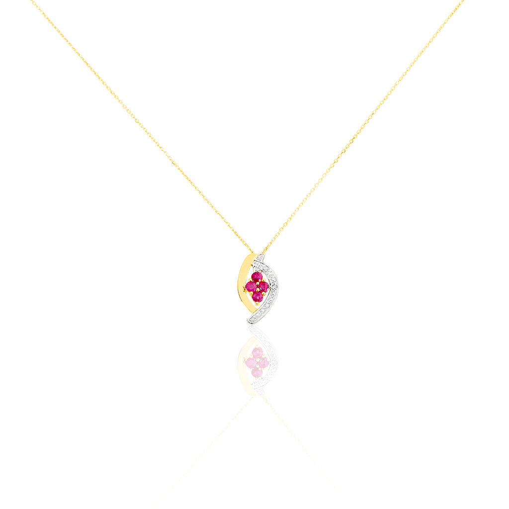 Collier Hoela Or Jaune Diamant Et Rubis - Colliers Femme | Histoire d’Or