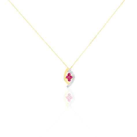 Collier Hoela Or Jaune Diamant Et Rubis - Colliers Femme | Histoire d’Or