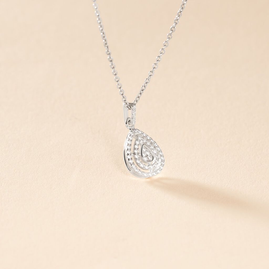 Collier Lysa Argent Blanc Oxyde De Zirconium - Colliers fantaisie Femme | Histoire d&rsquo;Or