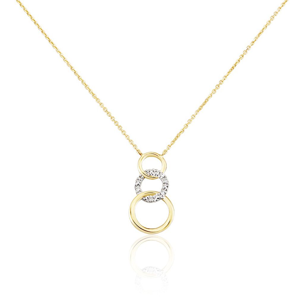 Collier Kristeen Or Bicolore Diamant Blanc