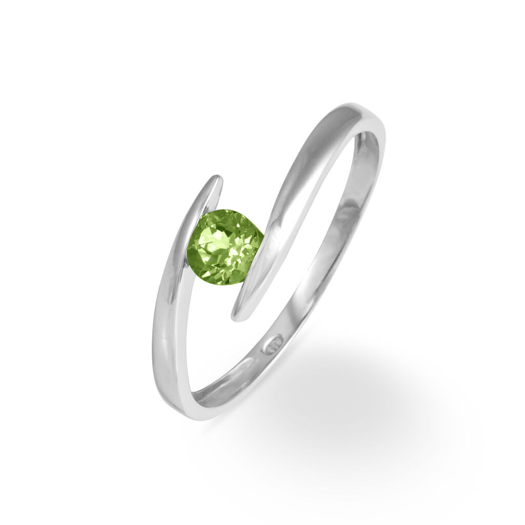 Bague Tiphaine Or Blanc P&eacute;ridot - Bagues solitaires Femme | Histoire d&rsquo;Or