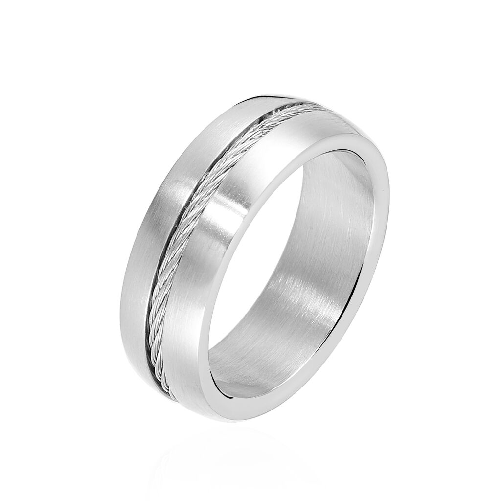 bague sam acier blanc