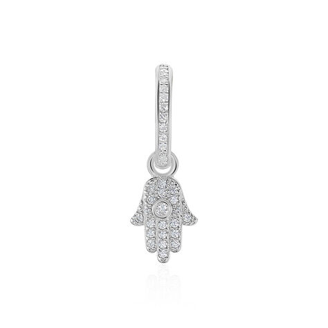 Créole Unitaire Ancelin Rondes Argent Blanc Oxyde De Zirconium - Boucles d'oreilles créoles Femme | Histoire d’Or