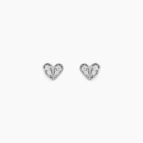 Boucles D'oreilles Puces Declaration Argent Blanc Oxyde De Zirconium - Boucles d'oreilles fantaisie Femme | Histoire d’Or