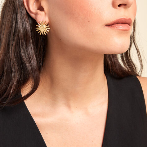 Boucles D'oreilles Puces Mermaid Acier Jaune - Boucles d'oreilles fantaisie  | Histoire d’Or