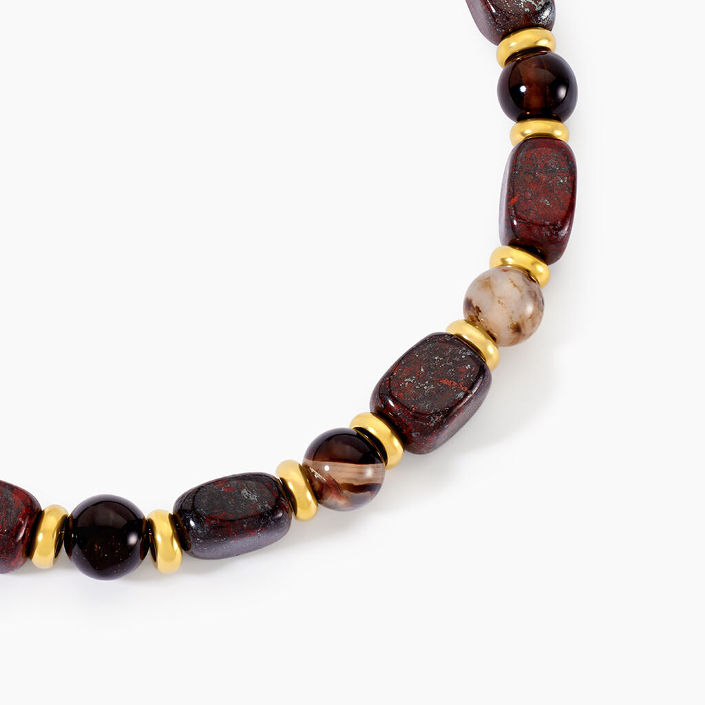 Collier Miky Acier Jaune Pierre De Synthese Agate - Colliers fantaisie Femme | Histoire d&rsquo;Or