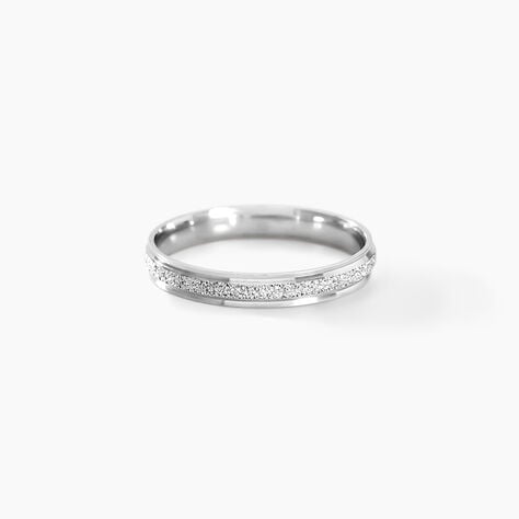 Alliance Caroline Sablee Demi Jonc Classique Or Blanc - Alliances Unisex | Histoire d&rsquo;Or