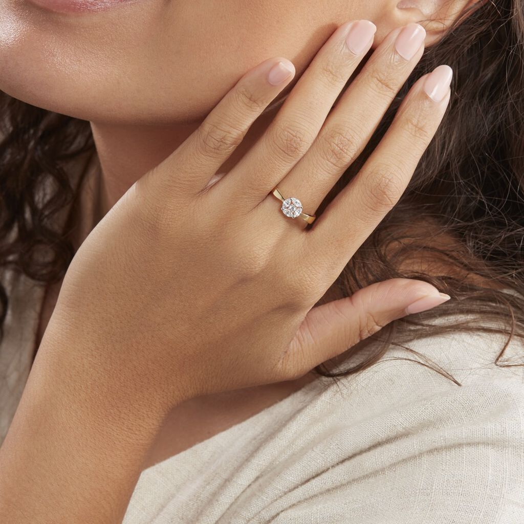 Bague Solitaire Maurena Or Jaune Oxyde De Zirconium - Bagues solitaires Femme | Histoire d’Or