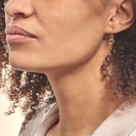 Boucles D'oreilles Pendantes Or Jaune Mayron - Boucles d'Oreilles Coeur Femme | Histoire d’Or