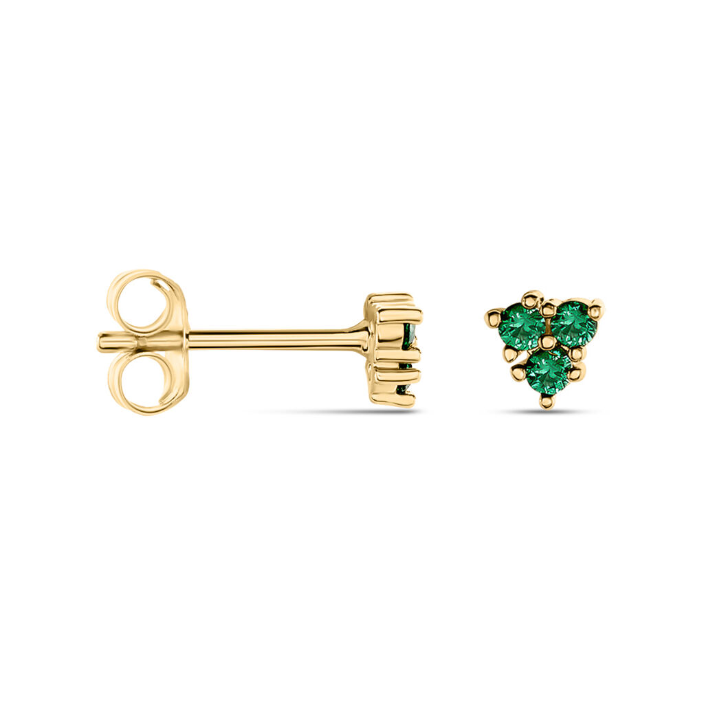 Boucles D'oreilles Puces Istoria Plaqué Or Jaune Spinelle - Boucles d'oreilles fantaisie Femme | Histoire d’Or