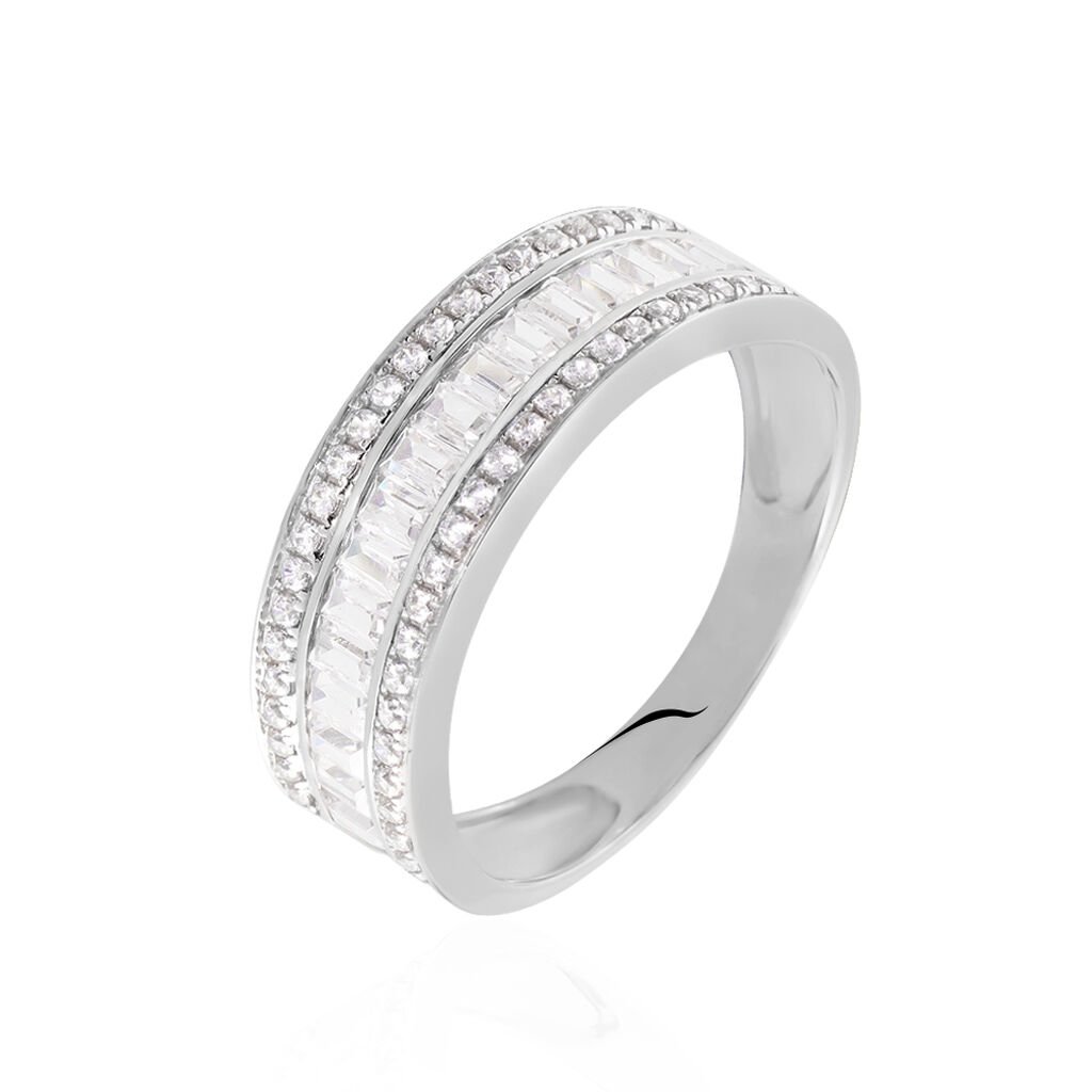 Bague Agathon Or Blanc Oxyde De Zirconium - Bagues avec pierre Femme | Histoire d’Or