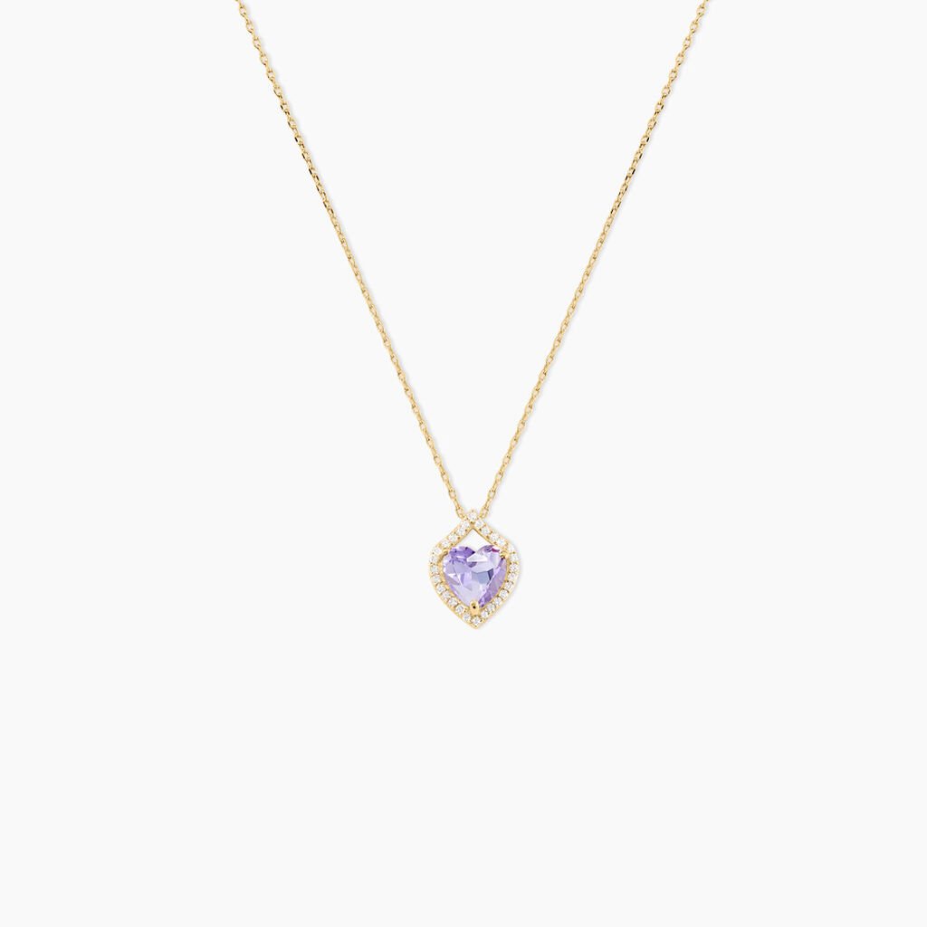 Collier Rosaline Or Jaune Amethyste Et Oxyde De Zirconium - Colliers Femme | Histoire d’Or