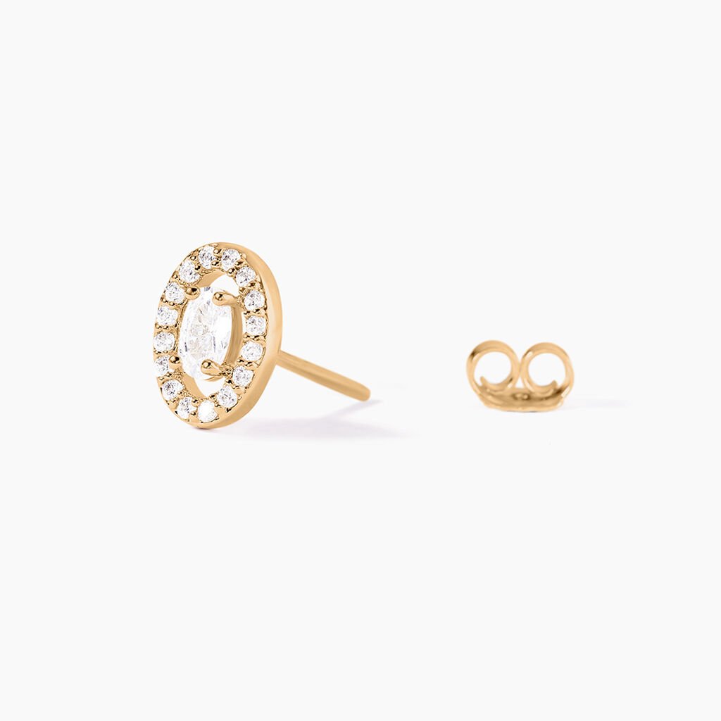 Boucles D'oreilles Puces Classical Plaqu&eacute; Or Jaune Oxyde De Zirconium - Boucles d'oreilles fantaisie Femme | Histoire d&rsquo;Or