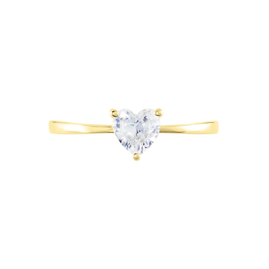 Bague Solitaire Or Jaune Idelle Oxyde De Zirconium - Bagues solitaires Femme | Histoire d&rsquo;Or