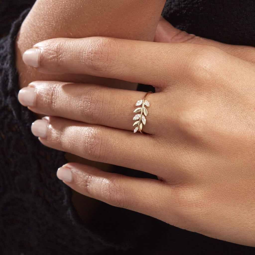 Bague Nahia Or Jaune Oxyde De Zirconium - Bagues avec pierre Femme | Histoire d’Or