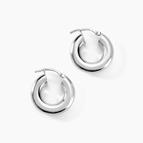 Créoles Piana Argent Blanc - Boucles d'oreilles créoles Femme | Histoire d’Or