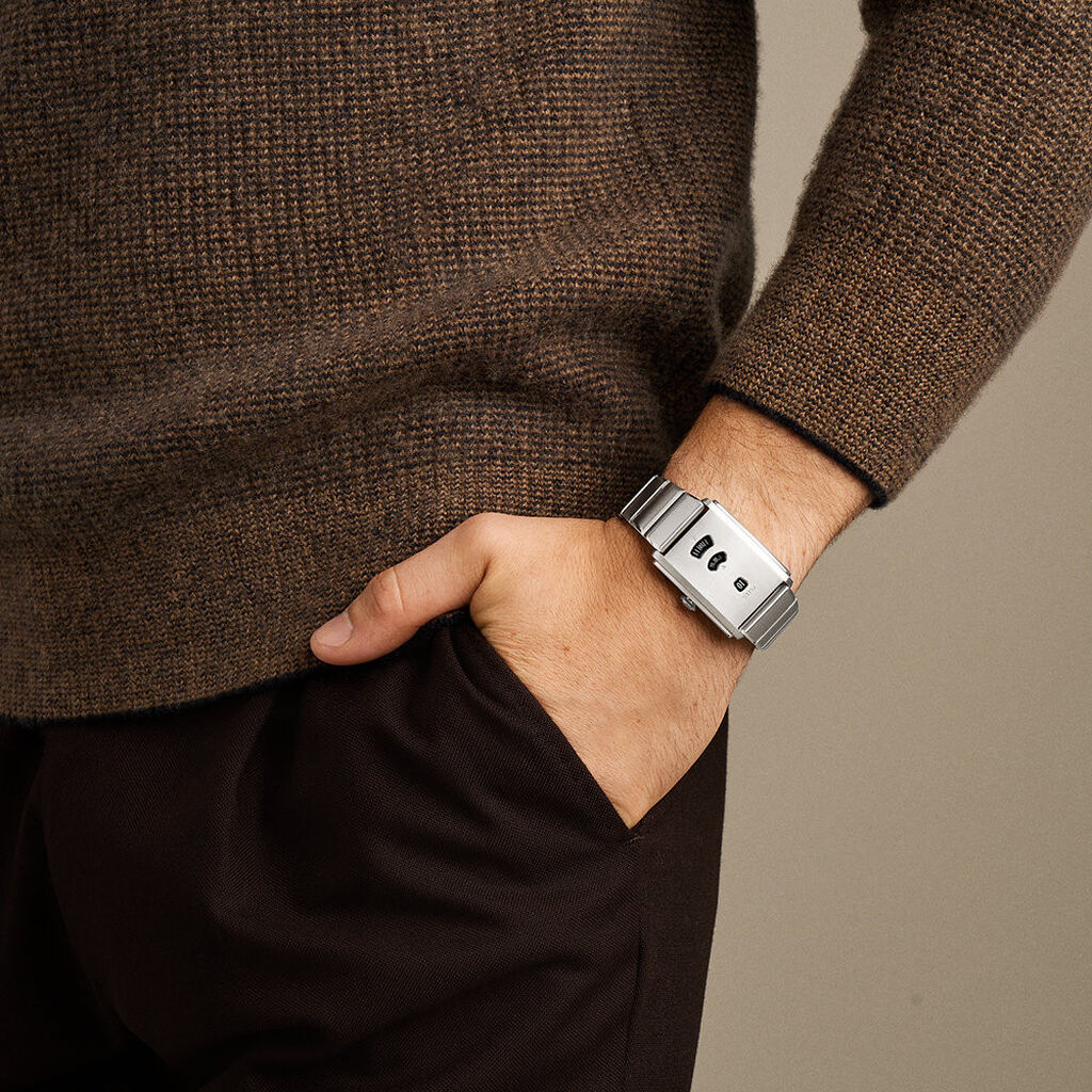 Montre Fossil Carraway Jumping Hour Argent&eacute; - Montres &eacute;tanches Homme | Histoire d&rsquo;Or