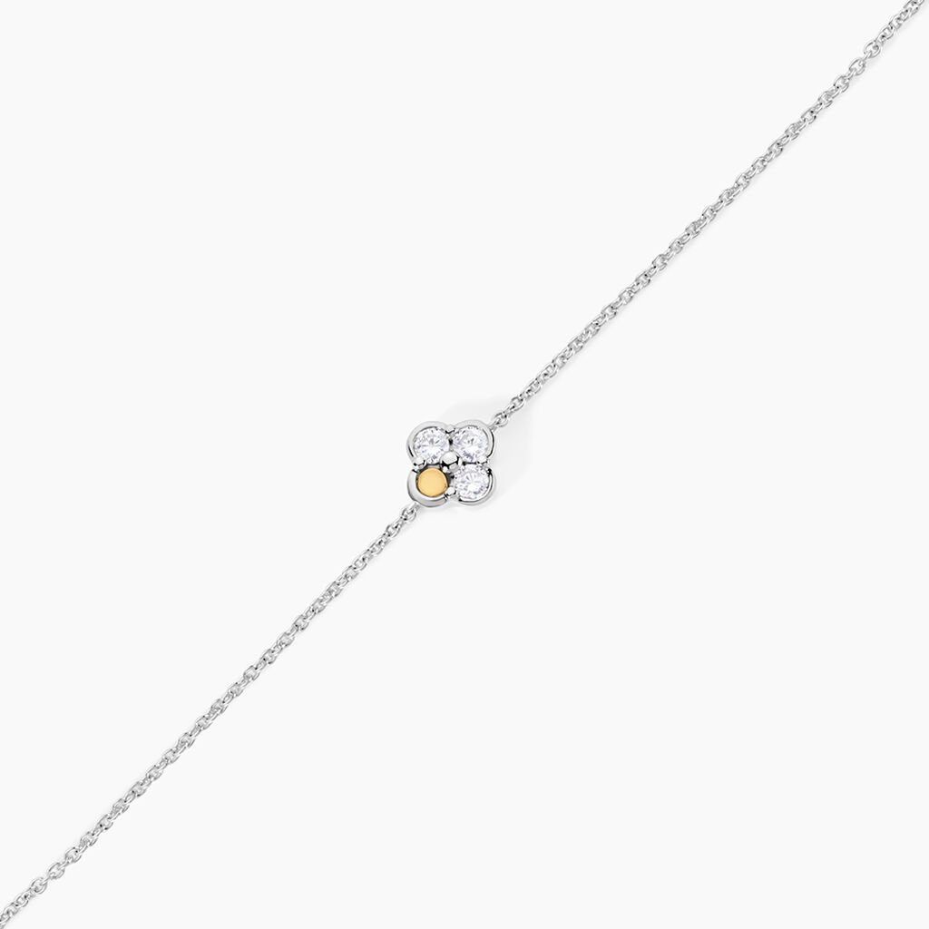 Bracelet Or Jaune et Argent Blanc Oxyde De Zirconium - Bracelets Femme | Histoire d’Or