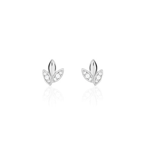 Boucles D'oreilles Puces Tihana Argent Blanc Oxyde De Zirconium - Boucles d'oreilles fantaisie Femme | Histoire d’Or