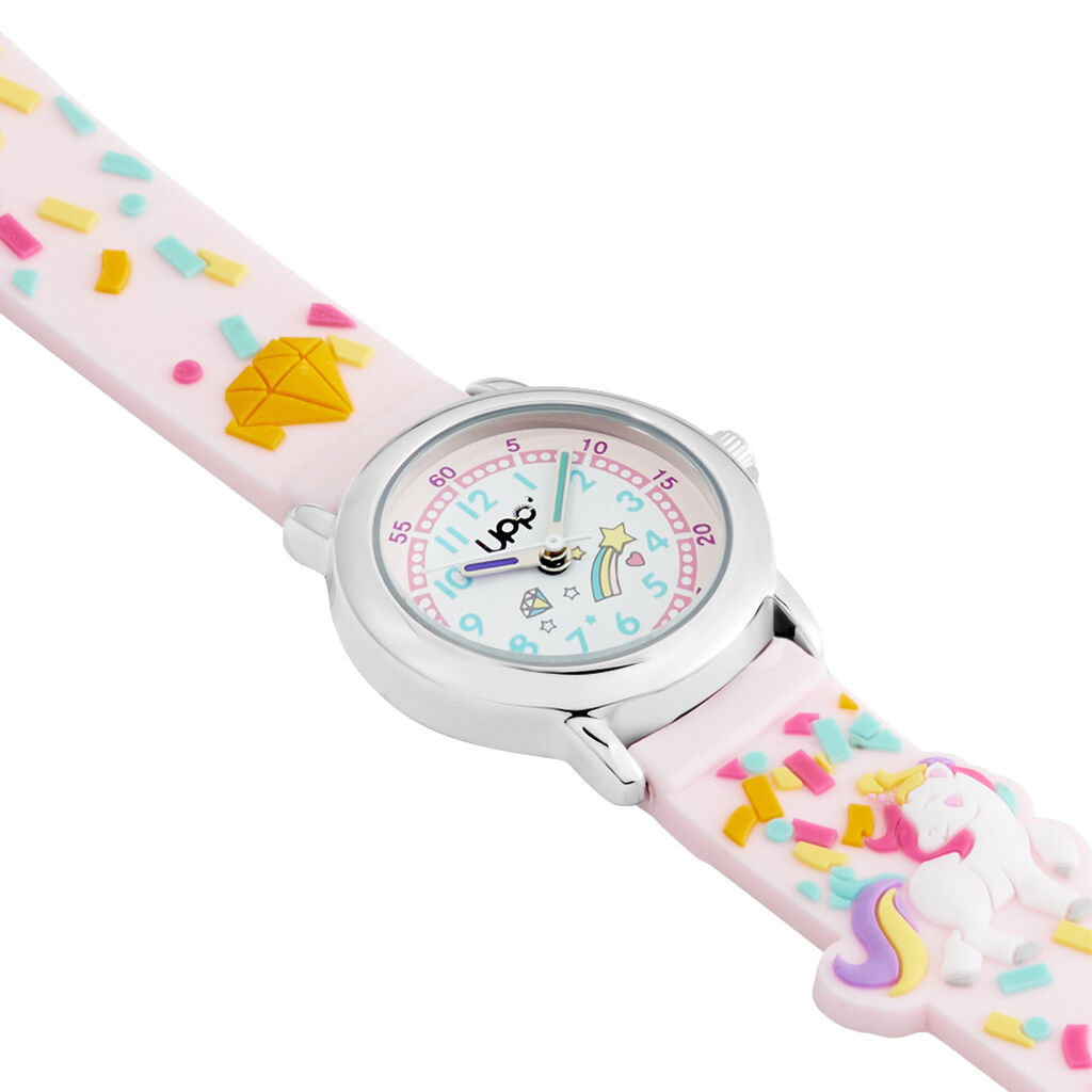 Montre Upp Fuzzy Rose Et Blanc - Montres Enfant | Histoire d’Or