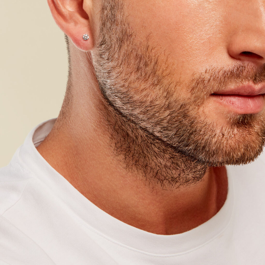 Boucle D'oreille Puce Unitaire Niels Argent Blanc Oxyde De Zirconium - Boucles d'oreilles fantaisie Homme | Histoire d’Or