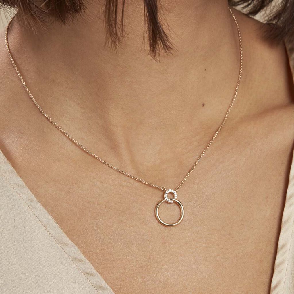 Collier Essia Plaque Or Jaune Oxyde De Zirconium - Colliers fantaisie Femme | Histoire d&rsquo;Or