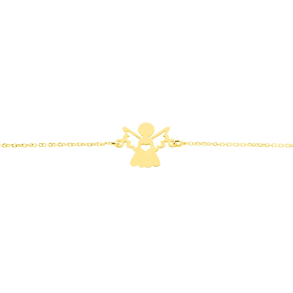 Bracelet Hallie Ange Et Coeur Or Jaune - Bracelets Baptême Enfant | Histoire d’Or