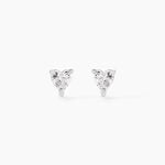Boucles D'oreilles Puces Breana Argent Blanc Oxyde De Zirconium - Boucles d'oreilles fantaisie Femme | Histoire d&rsquo;Or