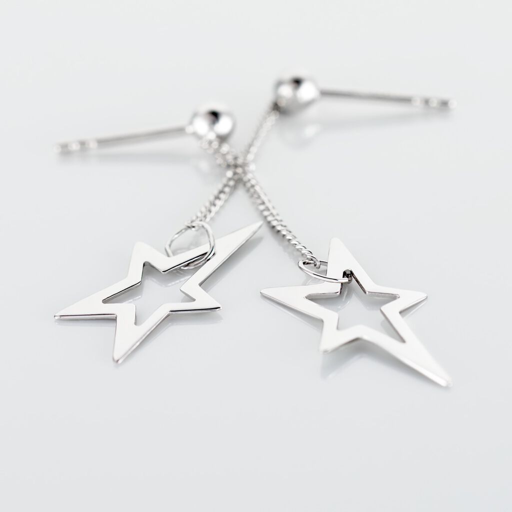 Boucles D'oreilles Pendantes Eloisa Argent Blanc - Boucles d'oreilles fantaisie Femme | Histoire d&rsquo;Or