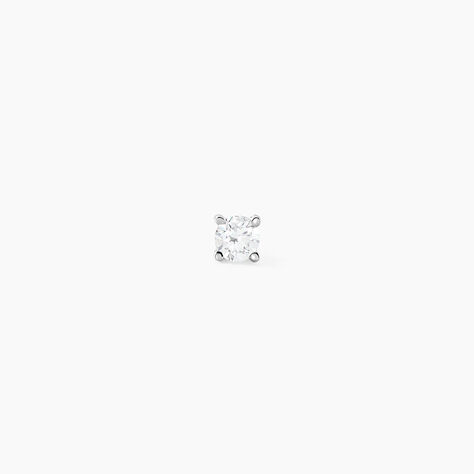 Boucle D'oreille Puce Unitaire Victoria Or Blanc Diamant - Clous d'oreilles Famille | Histoire d’Or