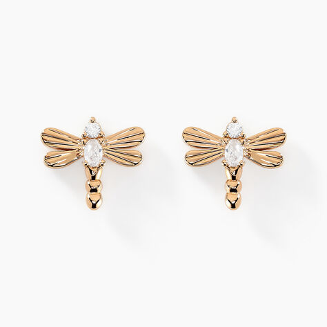 Boucles D'oreilles Puces Dixie Plaqu&eacute; Or Dor&eacute; Oxyde De Zirconium - Boucles d'oreilles fantaisie Femme | Histoire d&rsquo;Or