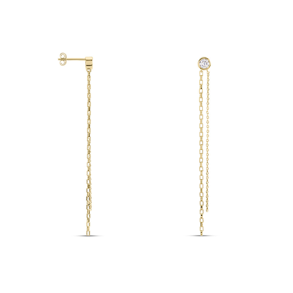 Boucles D'oreilles Pendantes Aenor Plaqué Or Jaune Oxyde De Zirconium - Boucles d'oreilles fantaisie Femme | Histoire d’Or