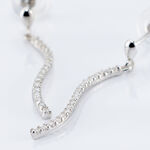 Boucles D'oreilles Pendantes Torsade Or Blanc Oxyde De Zirconium - Boucles d'oreilles pendantes Femme | Histoire d&rsquo;Or