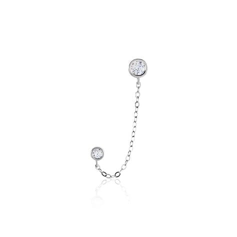 Bijou D'oreille Argent Blanc Cheyanne Oxydes De Zirconium - Boucles d'oreilles fantaisie Femme | Histoire d’Or