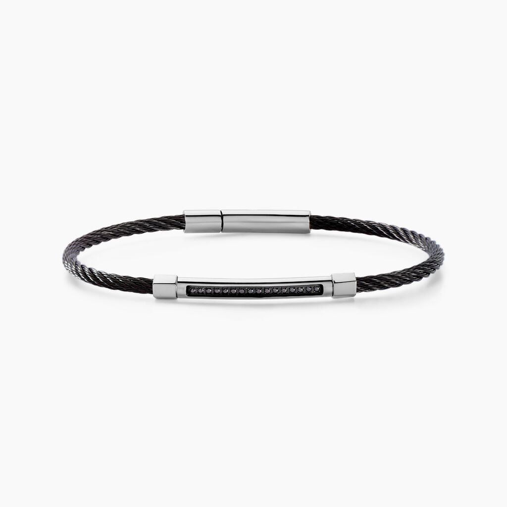 Bracelet Bellagio Acier Bicolore Oxyde De Zirconium - Bracelets Homme | Histoire d’Or