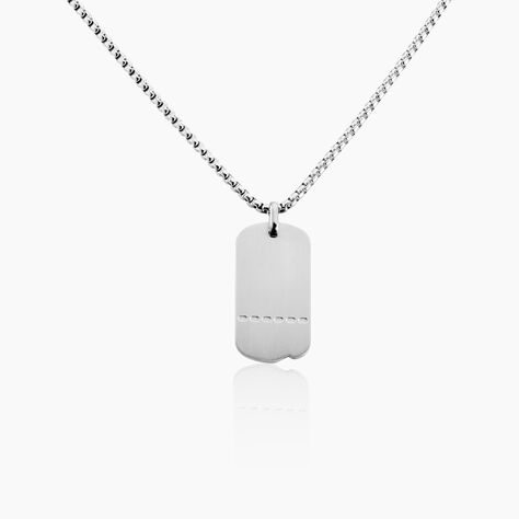 Collier Italo Acier Blanc - Colliers fantaisie Homme | Histoire d’Or