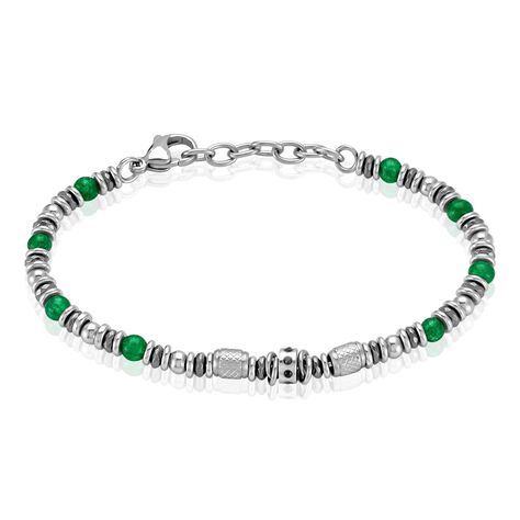 Bracelet Cliff Acier Gris Aventurine Hématite Oxyde De Zirconium - Bracelets Homme | Histoire d’Or