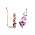 Boucles D'oreilles Lauressa Or Rose Amethyste Violet Oxyde - Clous d'oreilles Femme | Histoire d&rsquo;Or