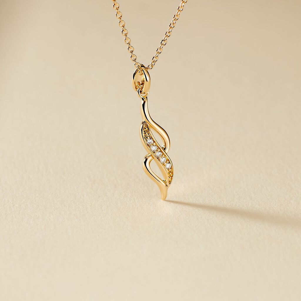 Collier Ishaae Plaqu&eacute; Or Jaune Oxyde De Zirconium - Colliers fantaisie Femme | Histoire d&rsquo;Or