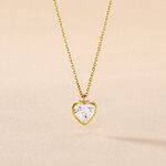 Collier Coeur Serti Clos Or Jaune Oxyde De Zirconium - Colliers Femme | Histoire d&rsquo;Or