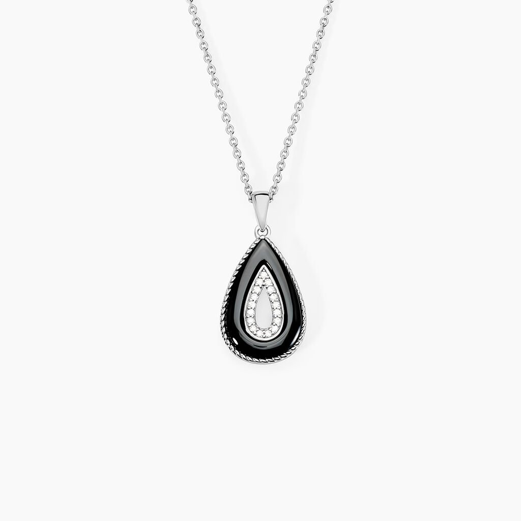 Collier Boyce Argent Blanc C&eacute;ramique Oxyde De Zirconium - Colliers fantaisie Femme | Histoire d&rsquo;Or
