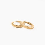 Cr&eacute;oles Ribbed Plaqu&eacute; Or Jaune - Cr&eacute;oles fantaisie Femme | Histoire d&rsquo;Or