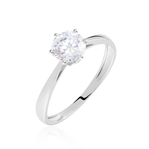 Solitaire Or Blanc Laurian Oxyde De Zirconium Blanc - Bagues solitaires Femme | Histoire d&rsquo;Or